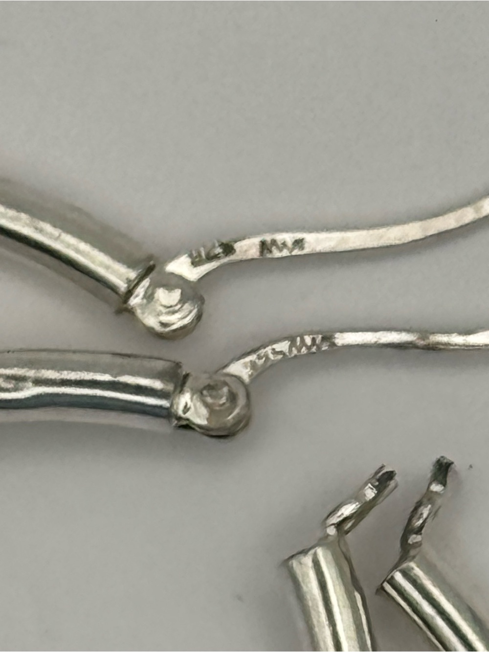Sterling Silver 925 Hoop Earrings Latch Closure 2” Boho - Picture 5 of 7